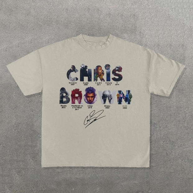 Chris Brown Print Short Sleeve T-Shirt