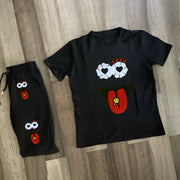 Retro Fashion Cartoon Short Sleeve Street Suit