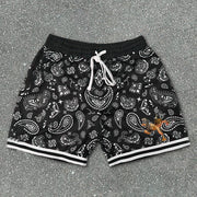 Cashew Flower Angel Print Casual Fashion Sports Shorts