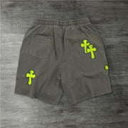Fashion cross print retro shorts