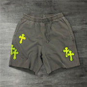 Fashion cross print retro shorts