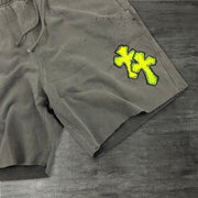 Fashion cross print retro shorts