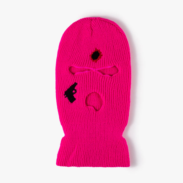 Street Couple Embroidered Three-Hole Beanie