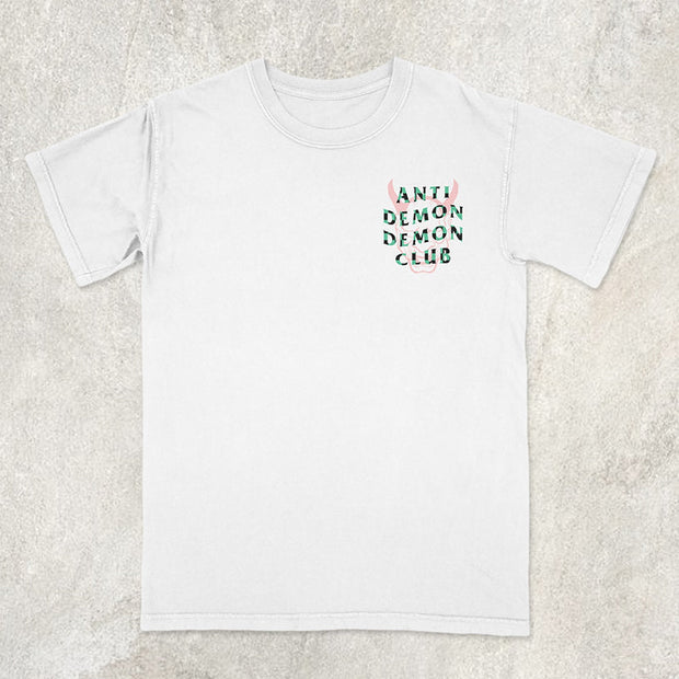 Alphabet Devil Print Short Sleeve T-Shirt