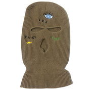 Knitted hat thick three-eye hat
