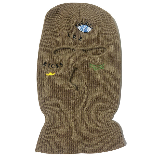 Knitted hat thick three-eye hat
