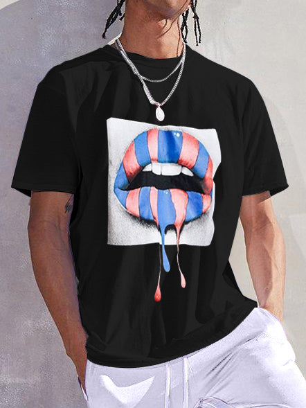 Personalized street print round neck short-sleeved T-shirt