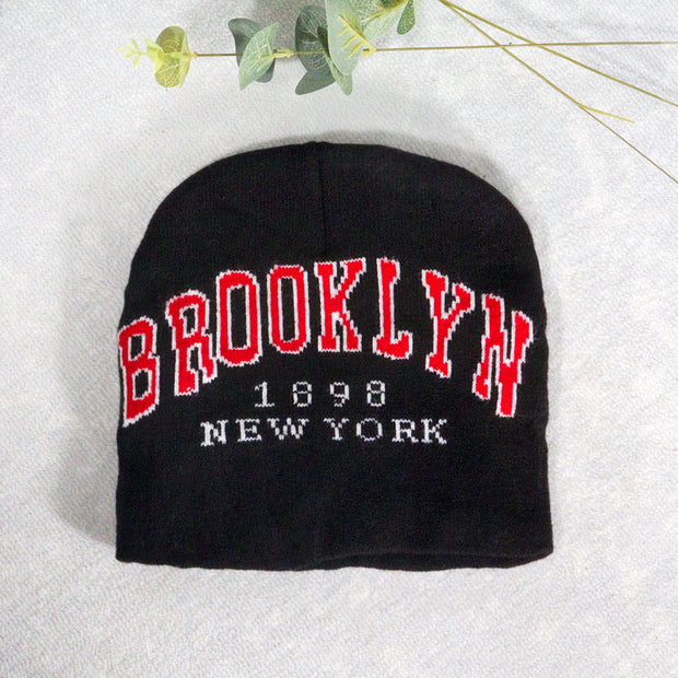 Woolen hat English letter knitted hat men and women warm hat
