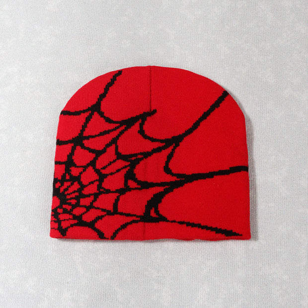 Spider web Y2K jacquard hat for men and women