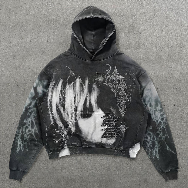Dark Style Girls Print Long Sleeve Hoodies