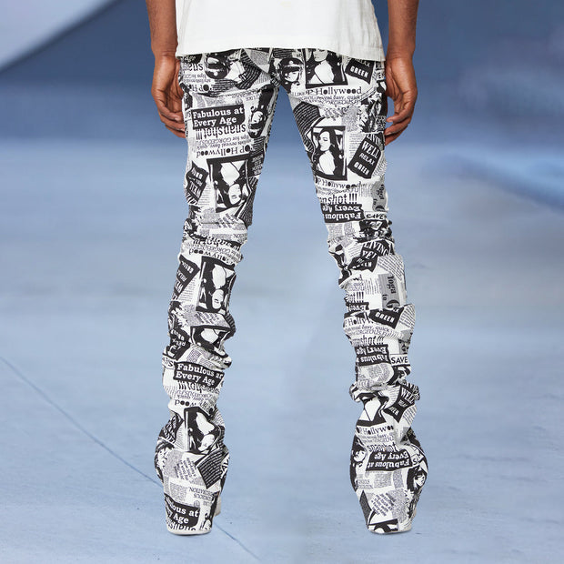 Casual statement street style stacked trousers