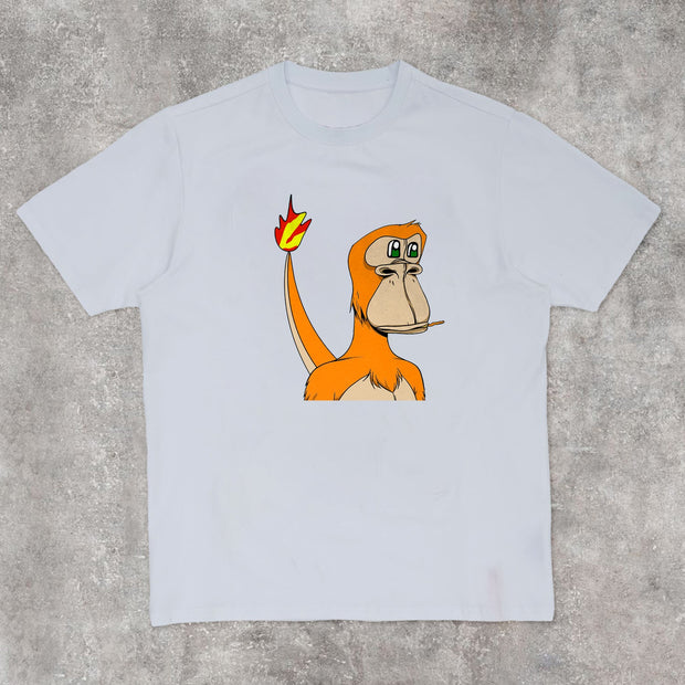 Multicolor Cartoon Pattern Street Short Sleeve T-Shirt