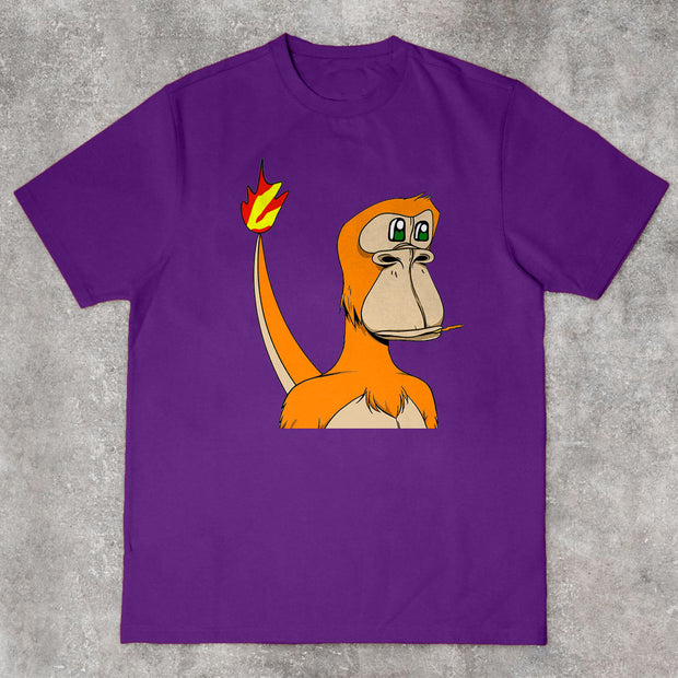 Multicolor Cartoon Pattern Street Short Sleeve T-Shirt