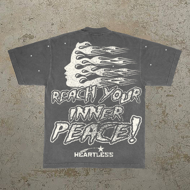 Skull & Letters Print Short Sleeve T-Shirt