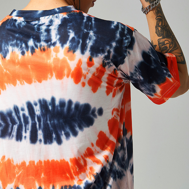 Street color tie-dye loose short sleeve T-shirt