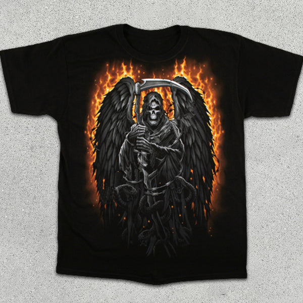 Skull Flame Graphic Print Short Sleeve T-Shirt