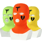 Knitted Ski Hat Outdoor Cycling Three Hole Mask Balaclava Head Cover