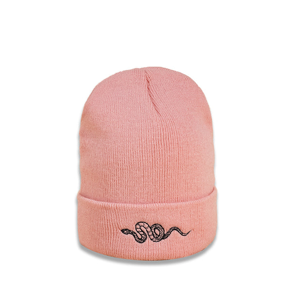 Personality all-match embroidery snake knit hat men
