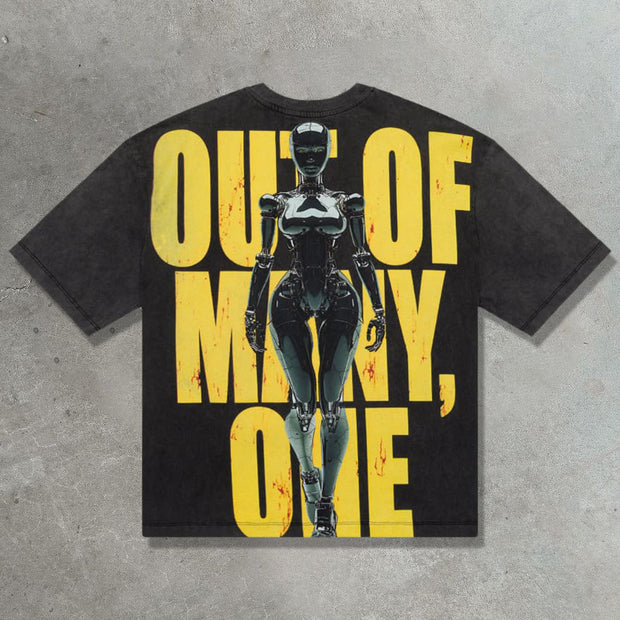 Machina casual street retro print T-shirt