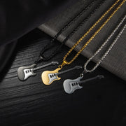 Creative personality mini rock guitar necklace