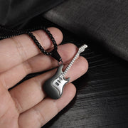 Creative personality mini rock guitar necklace