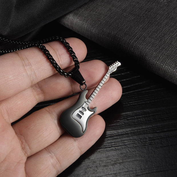 Creative personality mini rock guitar necklace