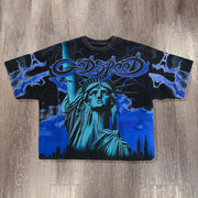 Fashion Statue Of Liberty Print Short Sleeve T-Shirt