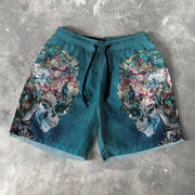 Skull Print 5 Inseam Shorts
