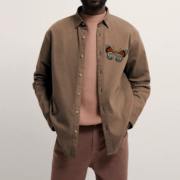 Retro casual street butterfly print shirt