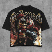 Fashion Victory Cheer Print Short Sleeve T-Shirt