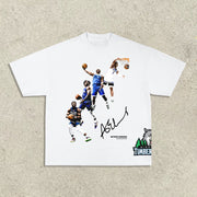 Timberwolves casual street basketball star T-shirt