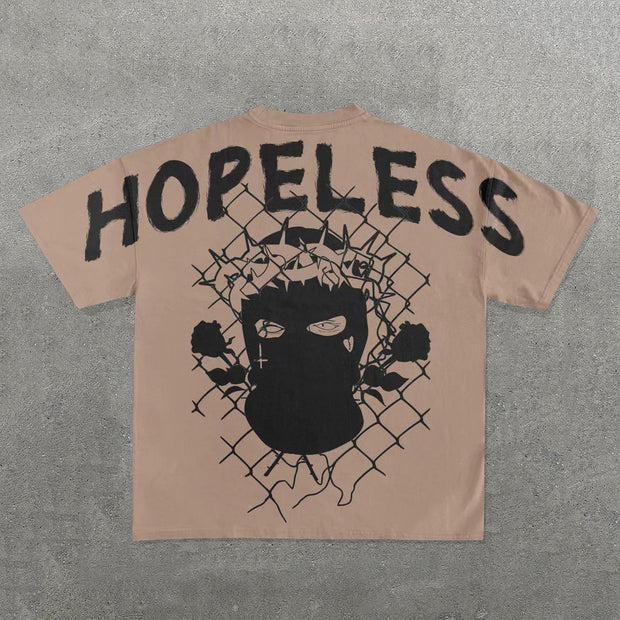 Hopeless Print Short Sleeve T-Shirt