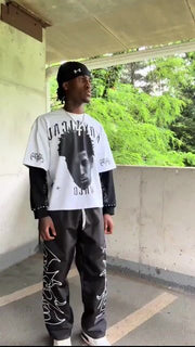 Street color contrast stitching youngboy sweatshirt