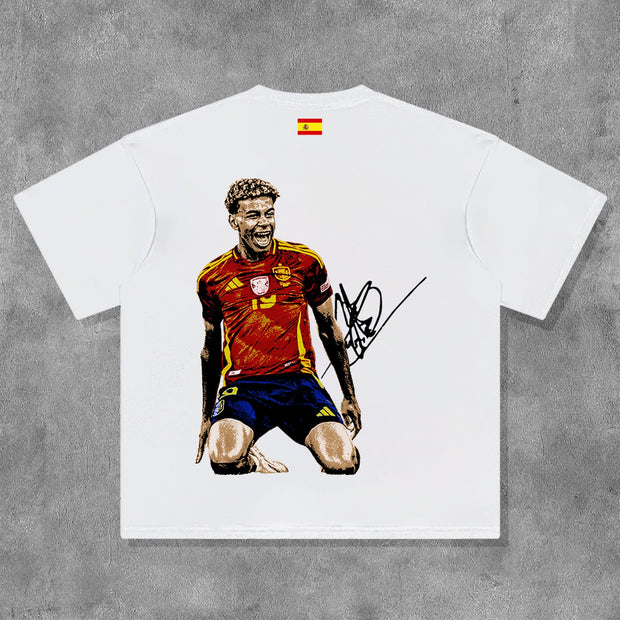 No.19 Footballer Print Short Sleeve T-Shirt