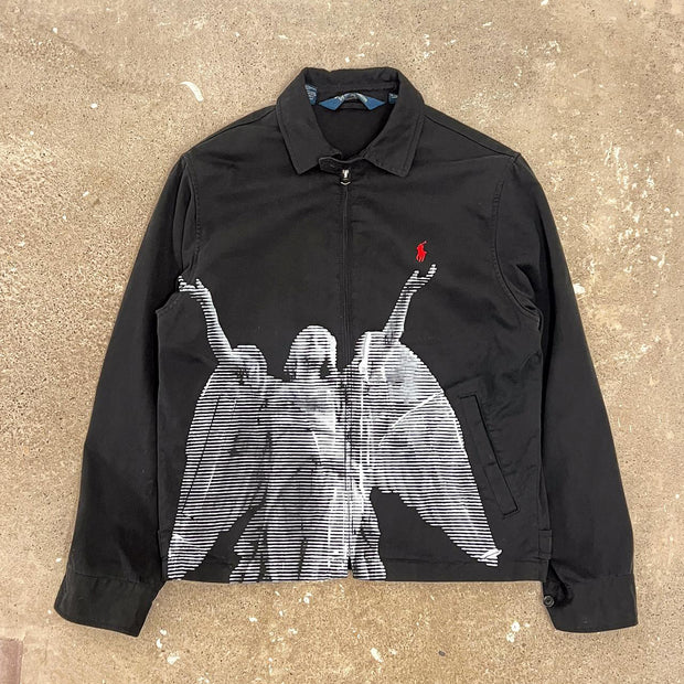 Fashionable Retro Lady Liberty Pattern Thin Jacket