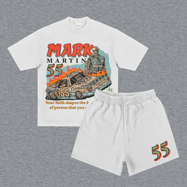 Racer No. 55 Print Short Sleeve Two Piece Set