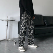 Personality high street straight wide leg pants casual loose high waist wild hip-hop washed denim trousers for men and women