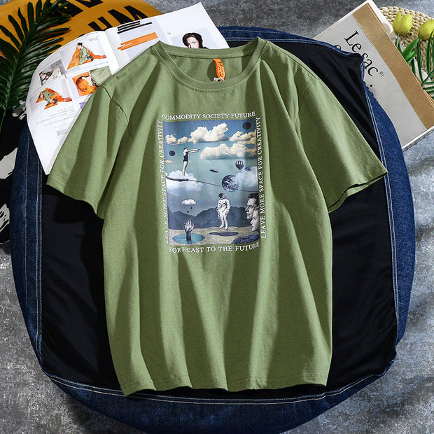 Printed crew neck T-shirt