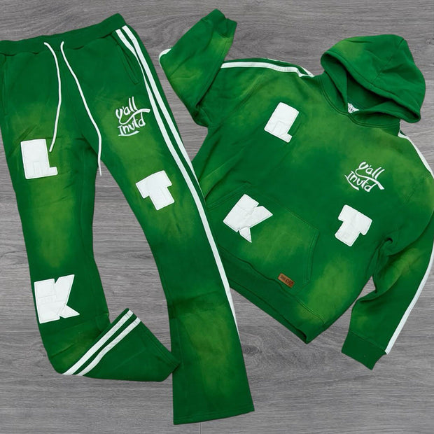 Fashion Stripe Gradient Print Hoodie Pants Hoodie