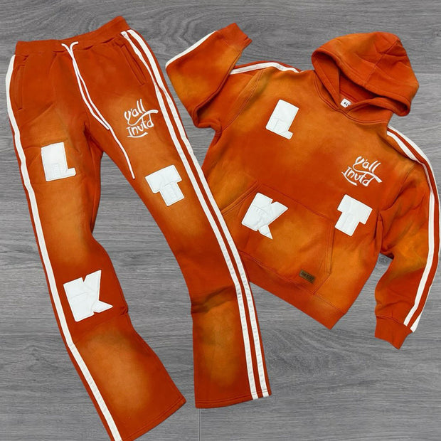 Fashion Stripe Gradient Print Hoodie Pants Hoodie