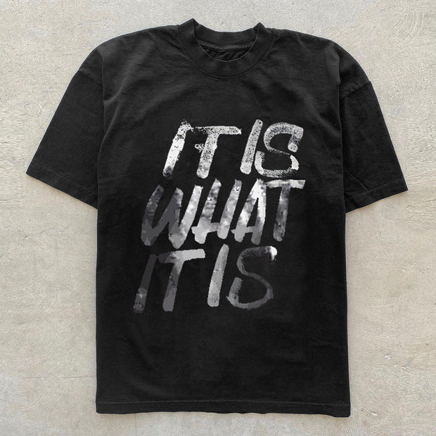 Trendy Letters Distressed Print Basic Men's T-Shirt