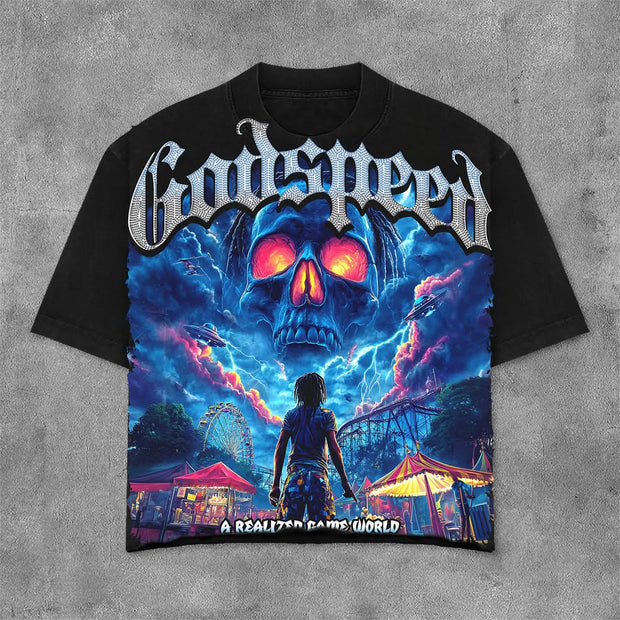 Game World Print Short Sleeve T-Shirt