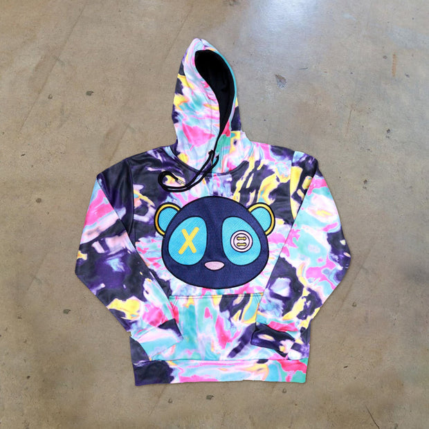 Personalized tie-dye printed long-sleeved hoodie