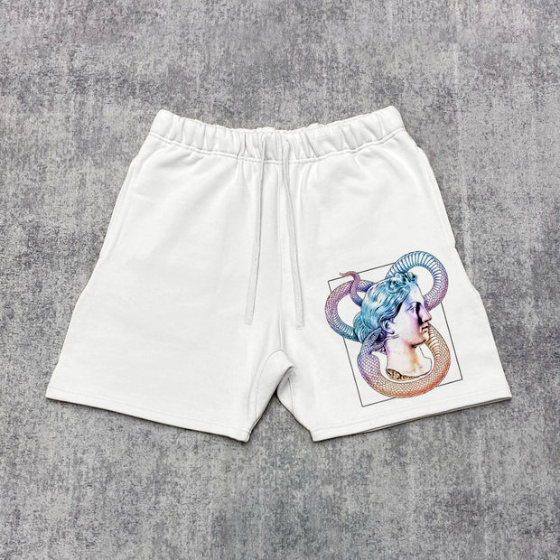 Street Snake Print Track Shorts