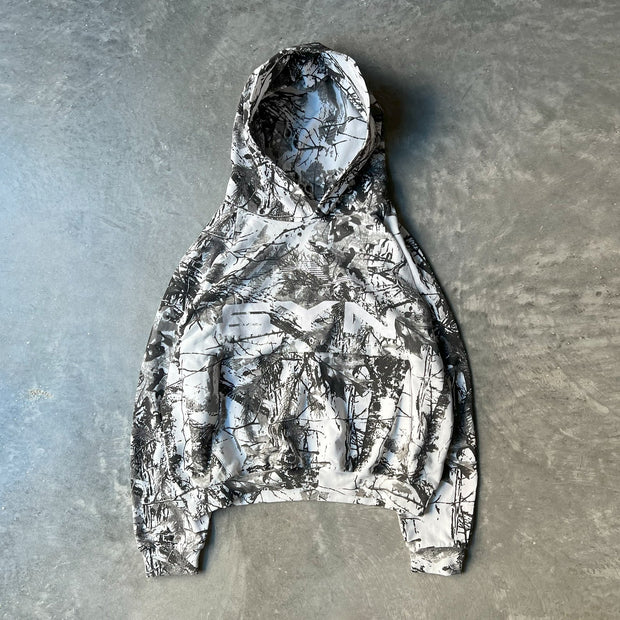Tree camouflage print hoodie