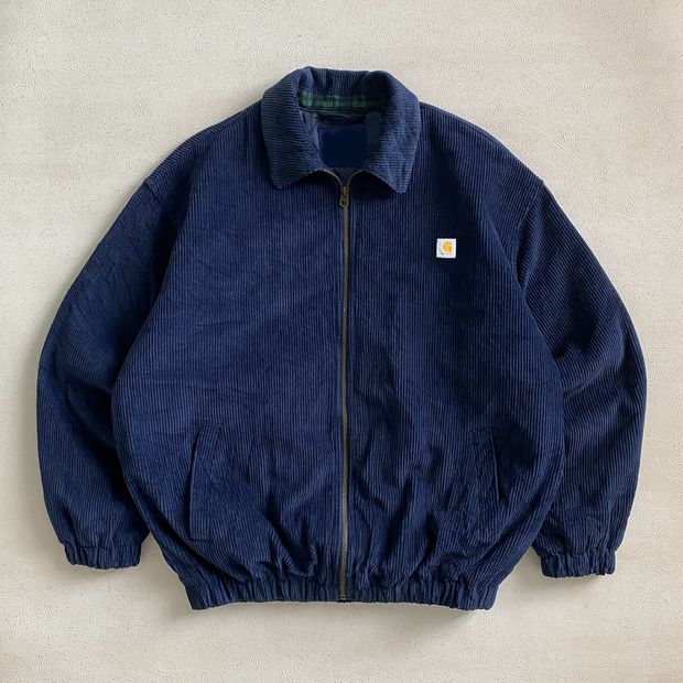 Lapel corduroy waist jacket