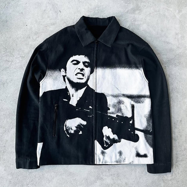 Little Friend Print Long Sleeve Zipped Jacket