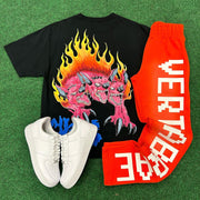 Vertabrae Print T-shirt Sweatpants Two Piece Set