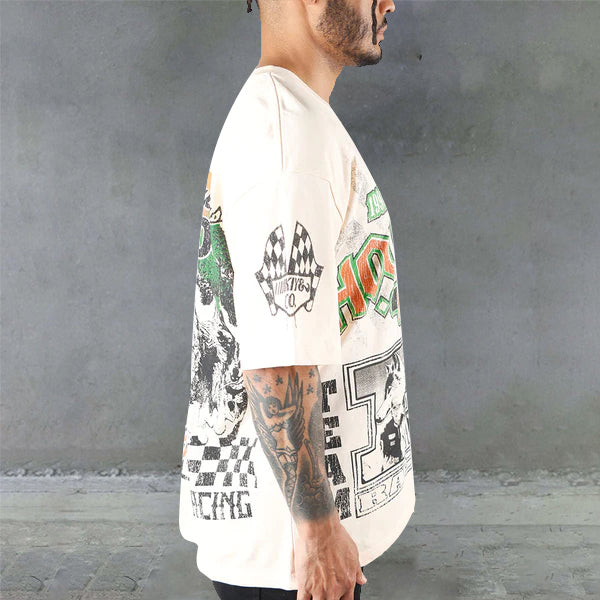 Hungry Wolf Legend Print Casual Street T-Shirt