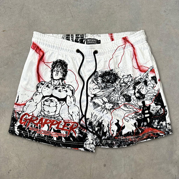 Personality fighting print shorts